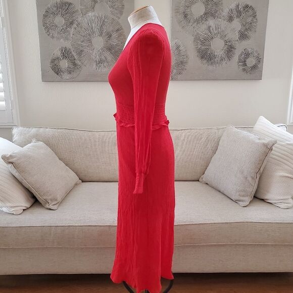 Lulus 'Go For It' Long Sleeve Midi Dress size XS in Red - Picture 8 of 14
